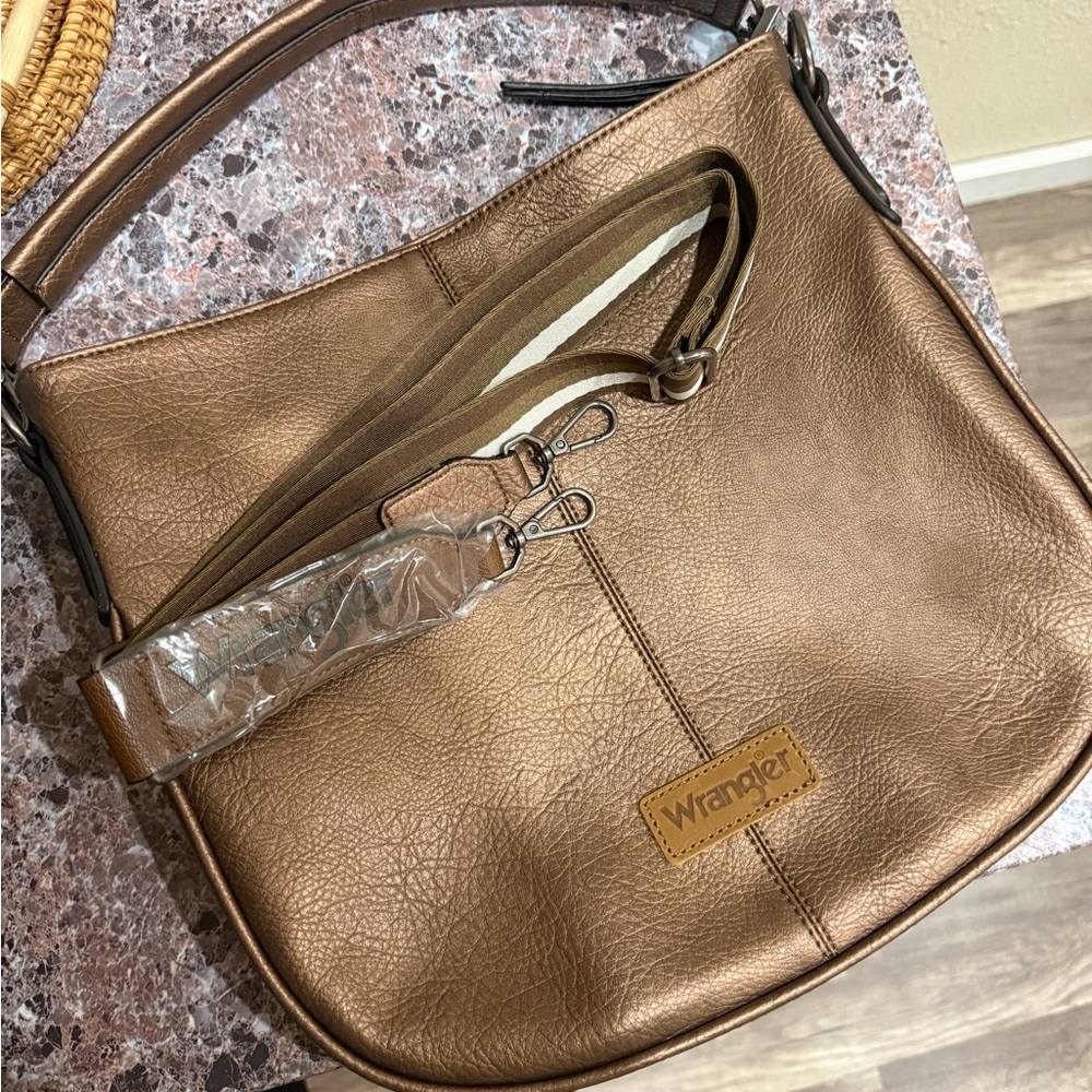 Wrangler Tan Leather Shoulder Bag